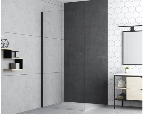 Walk In Seitenwand für Duschtür form&style MODENA 100 cm Reversibel Klarglas Profilfarbe schwarz