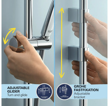 Grohe Duschstange mit verstellbarem Gleiter und Halterung