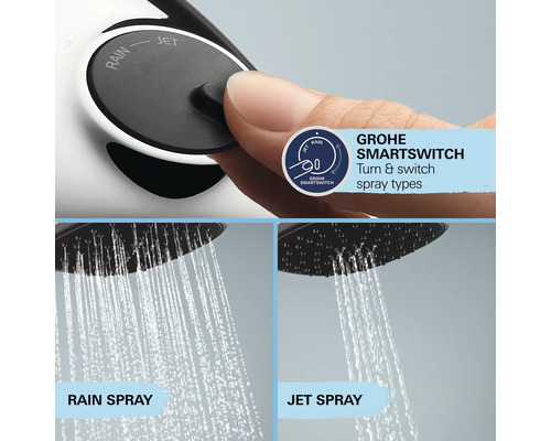 Grohe SmartSwitch Duschkopf mit Regendusche und Strahlfunktion