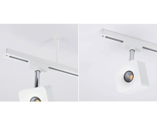 Deckenleuchte mit Stromschienenstrahler und LED Leuchtmittel