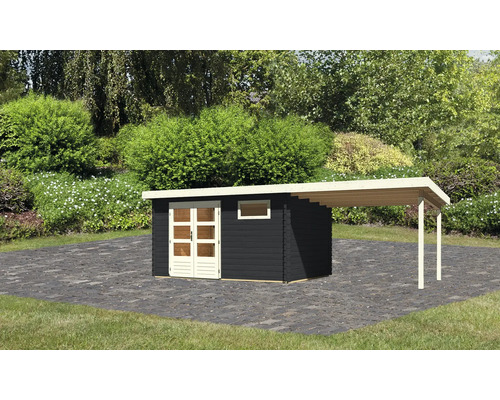 Gartenhaus mit Anbau im Garten