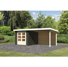 Holzgartenhaus mit Anbau und Doppeltür