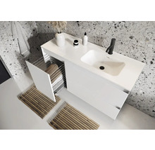 Waschbeckenunterschrank Jungborn DECEM rechts 120x63,5x45,8 cm ohne Waschbecken weiß matt
