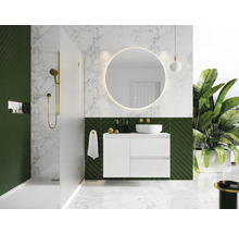 Waschbeckenunterschrank Jungborn DECEM rechts 100x63,5x45,8 cm ohne Waschbecken weiß matt