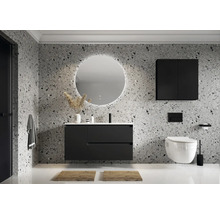 Waschbeckenunterschrank Jungborn DECEM rechts 120x63,5x45,8 cm ohne Waschbecken schwarz matt