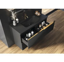 Waschbeckenunterschrank Jungborn NONUS 80x63,5x453 cm ohne Waschbecken schwarz matt