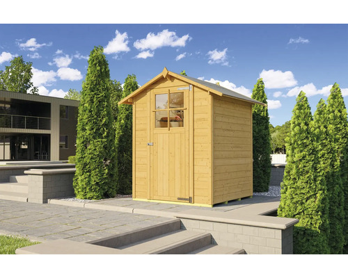 Gartenhaus weka 317 Gr.2 mit Fußboden 191 x 171 cm lasiert Eiche hell Gartenhaus aus Holz mit Fenster und Tür im Garten