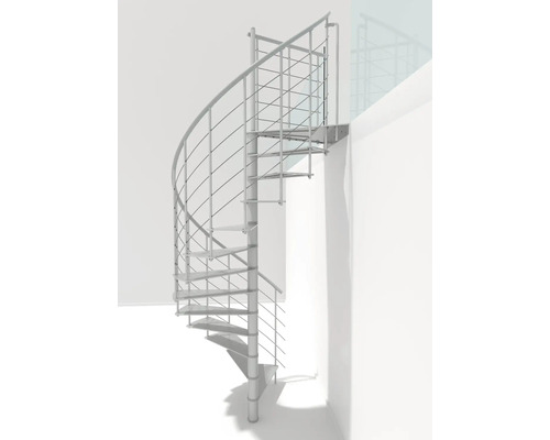 Wendeltreppe aus Stahl mit Geländer zur Raumgestaltung