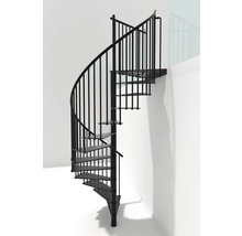 Schwarze Wendeltreppe im Innenraum