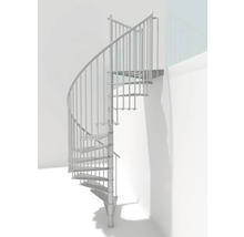 Wendeltreppe aus Metall mit Geländer für den Innenbereich