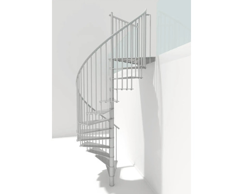 Wendeltreppe aus Metall mit Geländer für den Innenbereich