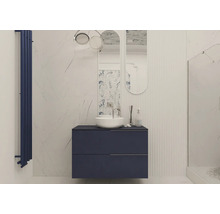 Modernes Badezimmer mit Waschtischunterschrank, Waschbecken und Handtuchheizkörper