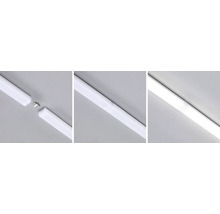 LED-Röhre mit Verbindungselementen, unbeleuchtet und beleuchtet.