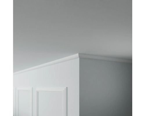 Eckansicht eines Raumes mit Deckenleiste