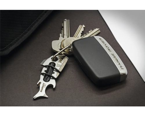 Schlüsselbund mit Schlüssel, Autoschlüssel und multifunktionalem Werkzeug Sharkey