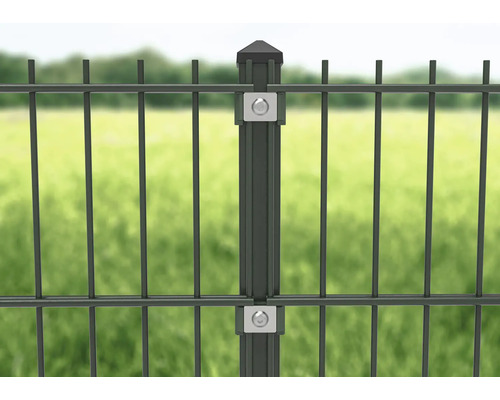 Doppelstabmattenzaun mit Pfosten und Befestigung