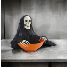 Dekorative Sensenmann Figur mit Schale für Halloween.