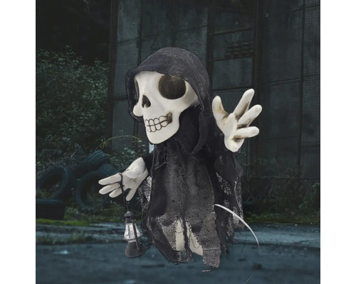 Skelett Deko Figur mit Laterne für Halloween