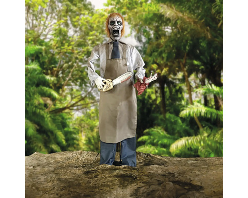 Dekorativer Zombie mit Kettensäge für Halloween