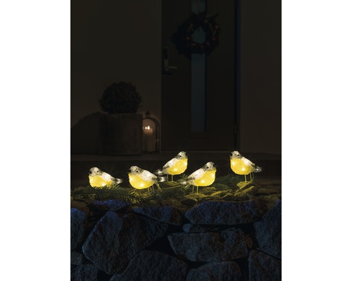 Dekorative beleuchtete Vogelgruppe für den Außenbereich