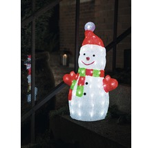 Leuchtender Schneemann als Weihnachtsdekoration für den Außenbereich