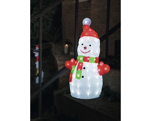 Leuchtender Schneemann als Weihnachtsdekoration für den Außenbereich