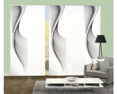 Dekorative Schiebegardinen im Wohnzimmer mit modernem Design