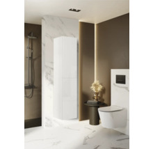 Modernes Badezimmer mit Dusche, Spiegelschrank, Toilette und Waschtisch