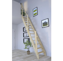 Holztreppe mit Geländer im Wohnraum
