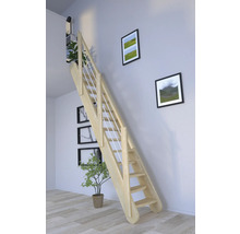 Holztreppe mit Geländer im Wohnraum