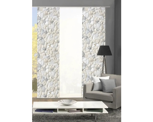 Dekorativer Schiebevorhang mit Steinmuster für Wohnraumgestaltung
