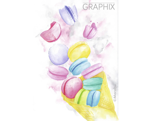 Illustration von Makronen in einer Waffel