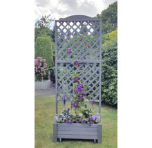 Blumenkasten mit Rankgitter Romantica promadino Holz 80 x 38 x 210 cm grau