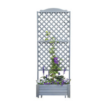 Blumenkasten mit Rankgitter Romantica promadino Holz 80 x 38 x 210 cm grau