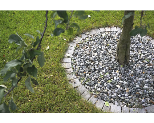 Baum mit Kiesbeet und Rasenfläche