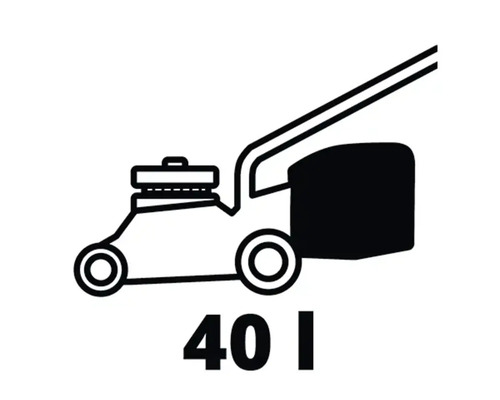 Rasenmäher mit 40 Liter Fangkorb Symbol