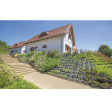 Haus mit Treppe und Hangbefestigung