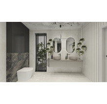 Modernes Badezimmer mit Waschtisch, Spiegeln und Toilette