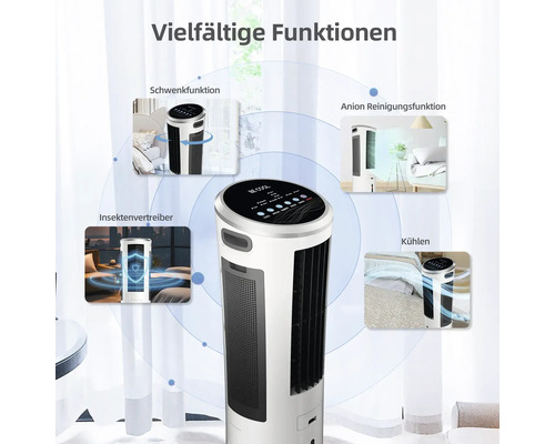 Multifunktionaler Luftkühler mit verschiedenen Funktionen wie Schwenken, Anionenreinigung, Insektenvertreibung und Kühlung