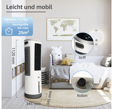Luftkühler im Raum mit Griff und Rollen