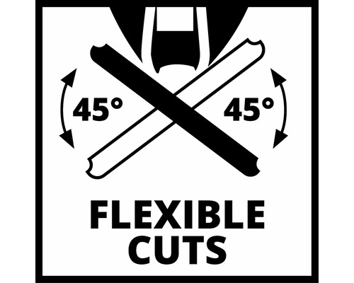 Symbol für flexible Schnitte bis 45 Grad