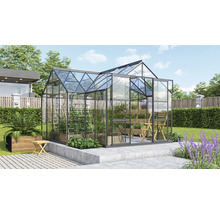 Gewächshaus mit Pflanzen im Garten
