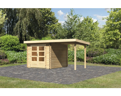 Gartenhaus Karibu Noorvik 4 mit Schleppdach 2 m 454 x 33 cm natur