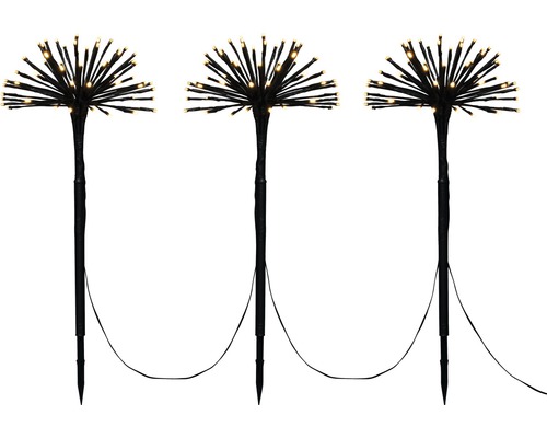 Drei Gartenstecker mit LED-Beleuchtung