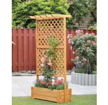 Blumenkasten mit Rankgitter promadino Holz 102 x 65 x 200 cm braun