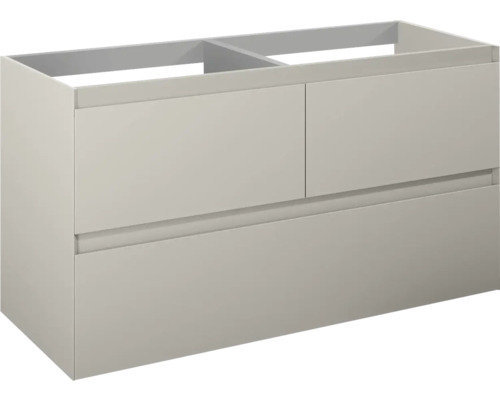 Waschbeckenunterschrank Jungborn DECEM 120x63,5x45,8 cm ohne Waschbecken fume matt Waschbeckenunterschrank mit zwei Schubladen