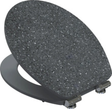 Toilettensitz mit Steindekor und Absenkautomatik