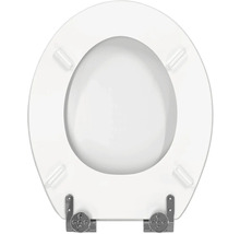 Toilettendeckel aus Kunststoff mit Metallbefestigung