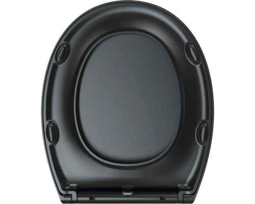 Schwarzer WC-Sitz aus Kunststoff