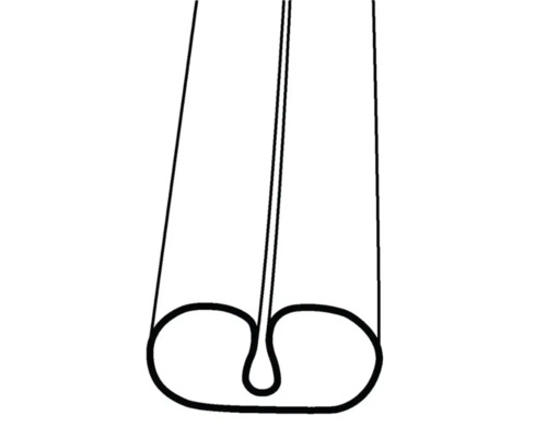 Querschnitt eines Installationsrohrs mit Zugdraht